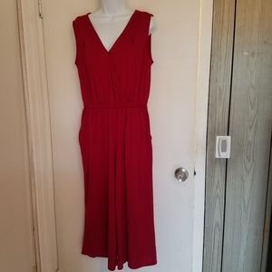 Deep red jumpsuit time and tru